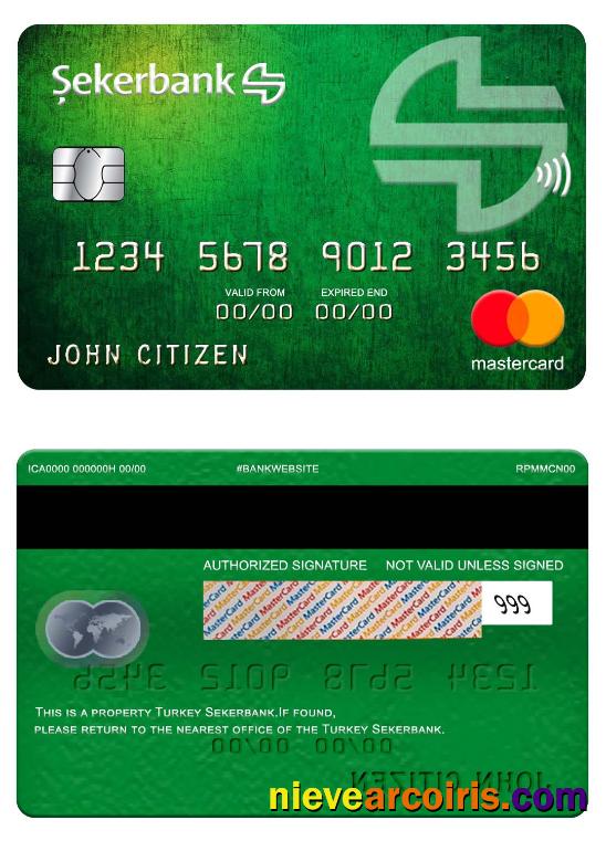 Turkey Sekerbank mastercard